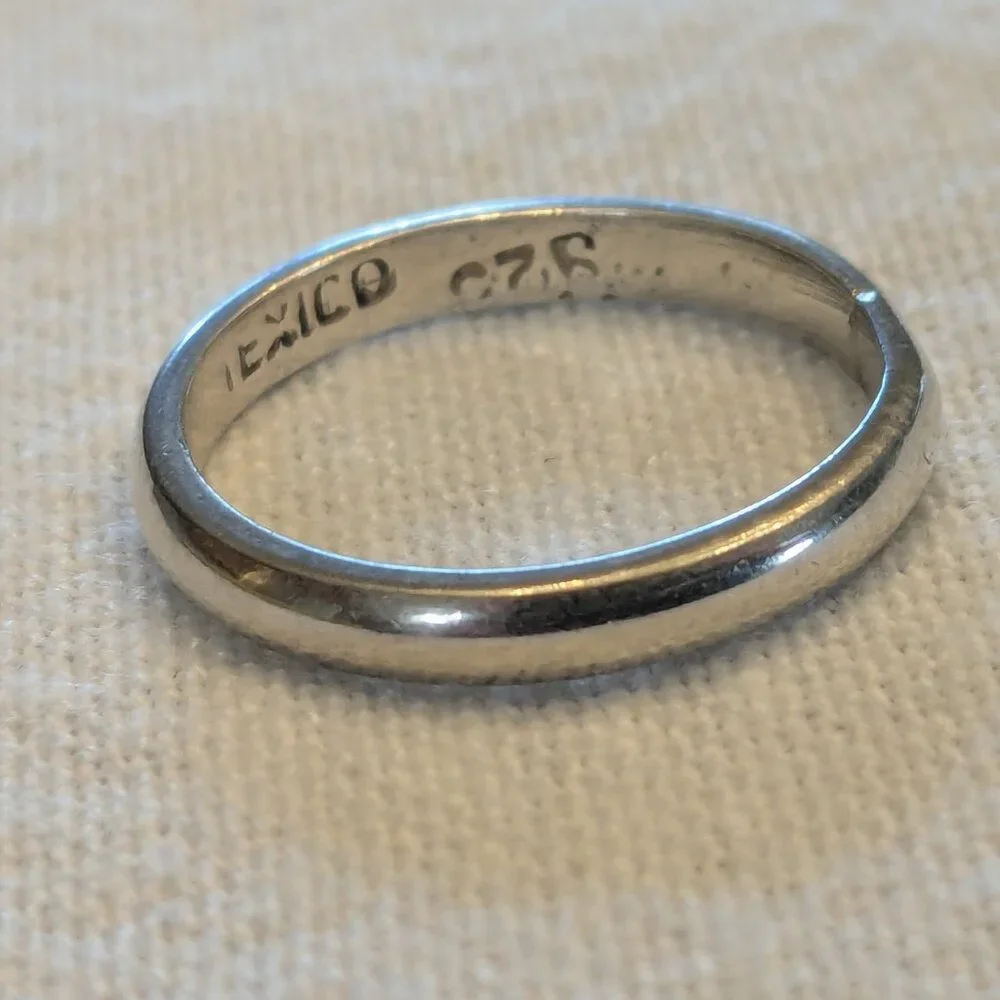 Vintage Taxco Mexico Sterling Silver Band Ring Minimalist 925 Wedding Stackable